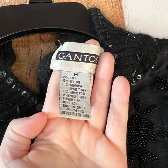 Gantos Vintage Beaded Fringe Mock Neck Sweater - Picture 5 of 8